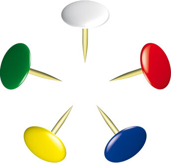 ALCO Punaises plat - set 200x - gekleurd - voor prikbord