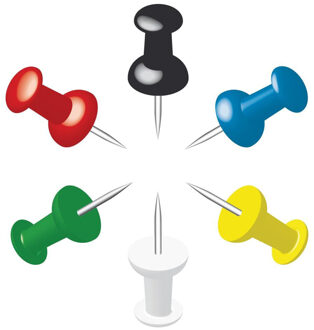 ALCO Punaises - set 50x - gekleurd - voor prikbord