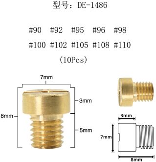 Alconstar 12Pcs Main Jet Voor Dellorto Carburateur Sha Phbg Ad/Ds Racing Belangrijkste Injector Nozzle Pilot Jet Bruin