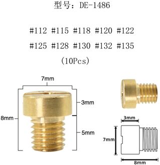 Alconstar 12Pcs Main Jet Voor Dellorto Carburateur Sha Phbg Ad/Ds Racing Belangrijkste Injector Nozzle Pilot Jet Goud