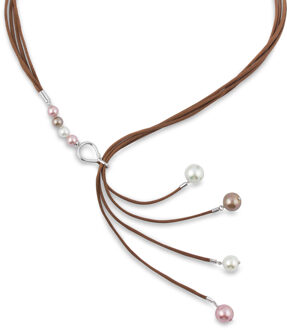 Alcudia D9-2KPK-7XYI Verstelbare Parelketting voor Vrouwen Bruin