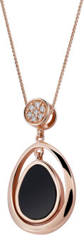 'Alda' Dames 925 Sterling Zilveren Set: Ketting + Oorbellen + Ring - Roze SET-7470 Rosé - O 1/2
