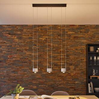 Aldan hanglamp dim LED 3x6W zwart/alu geborsteld 230V aluminium