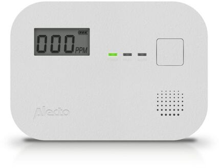 Alecto Koolmonoxidemelder met 10 jaar sensor en display Alecto Wit
