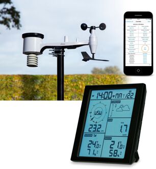 Alecto Professioneel 6 in 1 wifi weerstation met app Alecto Wit-Zwart