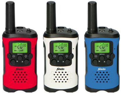 Alecto Set van drie walkie talkies voor kinderen, tot 7 kilometer bereik Alecto Rood-Wit-Blauw