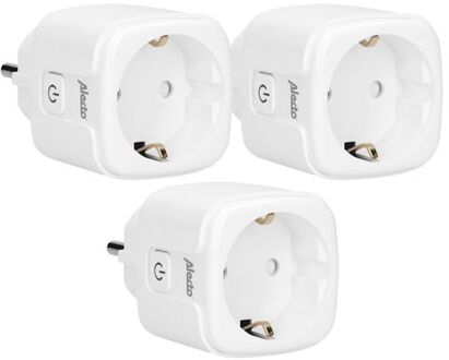 Alecto Smart wifi tussenstekker, 16A, 3680W, 3 pack Alecto Wit
