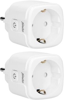 Alecto Smart wifi tussenstekker met energiemeter, 16A, 3680W, 2 pack Alecto Wit