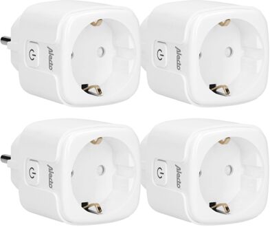 Alecto Smart wifi tussenstekker met energiemeter, 16A, 3680W, 4 pack Alecto Wit