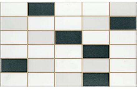 Ales Tegel softline wit/grijs/antra mozaiek 25,0x40,0 cm Grijs,Donkergrijs,Mix
