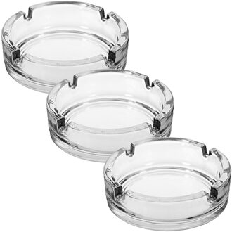 Alessandro Asbak - rond - glas - 6x stuks - 11 cm - binnen/buiten - asbakken