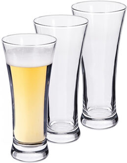 Alessandro Bierglazen Flutes - 3x stuks - hoog glas - 350 ml - 7 x 15 cm