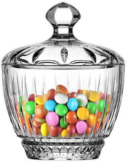 Alessandro Bonbonniere met deksel - Dublin - gedecoreerd glas - 9 x 11 cm - snoeppot