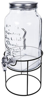 Alessandro Drankdispenser - 4 liter - glas - limonadetap - met standaard - 17 x 40 cm