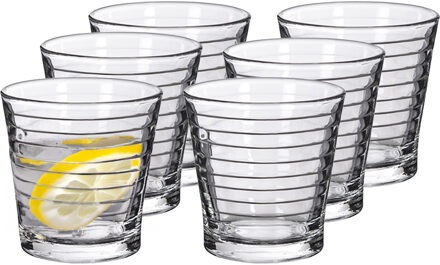 Alessandro Drinkglazen Anillos - 6x stuks - glas - 280 ml - 9 x 9 cm