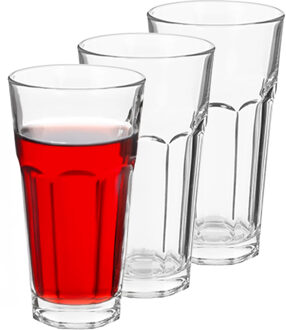 Alessandro Drinkglazen Casablanca - 3x stuks - hoog glas - 365 ml - 8 x 15 cm