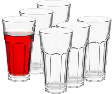Alessandro Drinkglazen Casablanca - 6x stuks - hoog glas - 365 ml - 8 x 15 cm