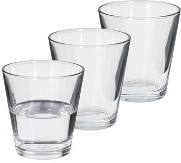 Alessandro Drinkglazen Conical - 3x stuks - glas - 230 ml - 8 x 9 cm