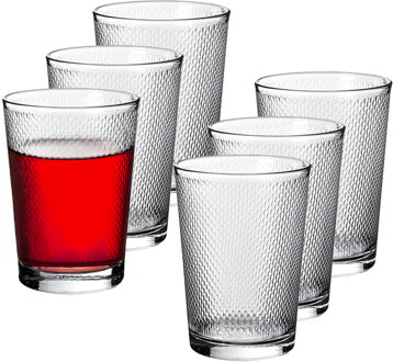 Alessandro Drinkglazen Diamante - 6x stuks - glas - 500 ml - 9 x 12 cm