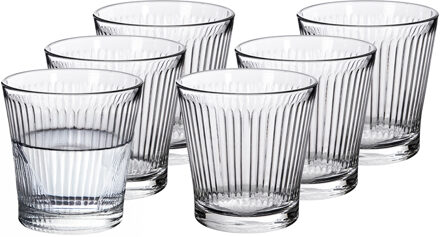 Alessandro Drinkglazen Rayas - 12x stuks - glas - 280 ml - 9 x 9 cm