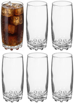 Alessandro Drinkglazen Roma - 12x stuks - glas - 280 ml - 7 x 14 cm - longdrinkglazen