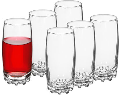 Alessandro Drinkglazen Roma - 6x stuks - glas - 280 ml - 7 x 14 cm - longdrinkglazen