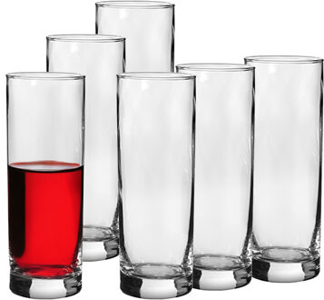 Alessandro Drinkglazen Tubo - 6x stuks - hoog glas - 310 ml - 6 x 16 cm