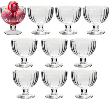 Alessandro ijscoupe Bali - 10x stuks - glas - kristal - 270 ml - 10 x 10 x 10 cm - ijs schaaltjes