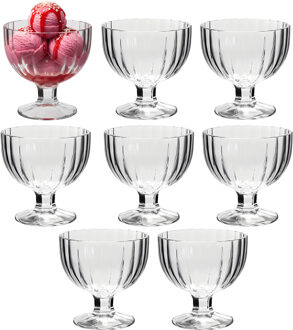 Alessandro ijscoupe Bali - 8x stuks - glas - kristal - 270 ml - 10 x 10 x 10 cm - ijs schaaltjes