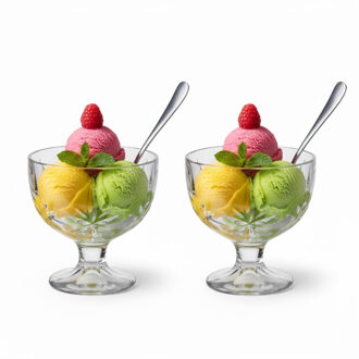 Alessandro ijscoupe Fiji - 2x stuks - glas - 270 ml - 10 x 10 x 10 cm