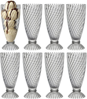 Alessandro ijscoupe Hawaii - 8x stuks - glas - kristal - 360 ml - 18 x 8 cm - ijs glazen