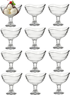 Alessandro ijscoupe Maui - 12x stuks - glas - kristal - 180 ml - 10 x 10 x 10 cm - ijs schaaltjes