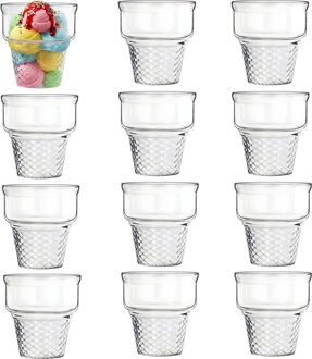 Alessandro ijscoupe Sicilie - 12x stuks - glas - 230 ml - 9 x 9 cm - ijs glazen