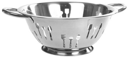 Alessandro Keuken vergiet - zilver - RVS - D24 cm x H11 cm - keuken zeef