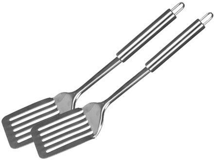 Alessandro Keukengerei bakspatel/bakspaan - 2x - zilver rvs - 32 cm