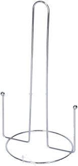 Alessandro Keukenrolhouder - voor 1 rol - metaal/rvs - zilver - 28 x 13 cm