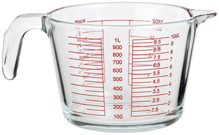 Alessandro Maatbeker - 1 liter - glas - litermaat - magnetronbestendig