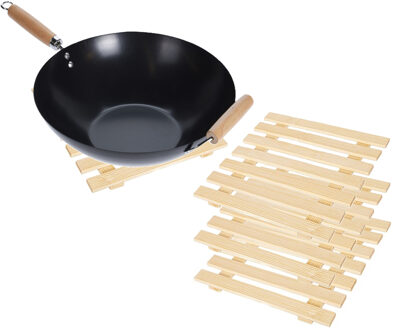 Alessandro Onderzetter voor pannen - 4x - hout - 18 x 18 cm - vierkant - hittebestendig - kookpannen