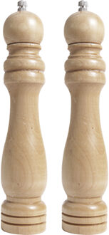 Alessandro Pepermolen/zoutmolen - 2x - hout - bruin - 26 cm - kruidenmolen - vermalen