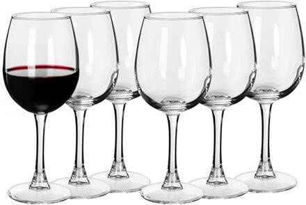 Alessandro rode Wijnglazen King - 6x stuks - glas - 600 ml - H22 cm