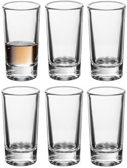 Alessandro Shotglaasjes Alto - 12x - glas - 40 ml - hoog borrelglas