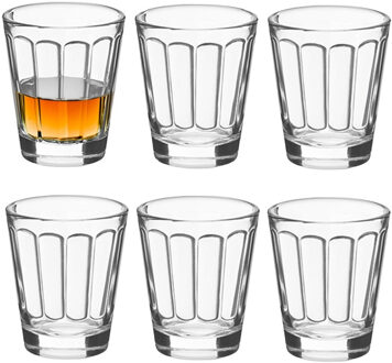 Alessandro Shotglaasjes Athena - 12x stuks - glas - 60 ml - hoog borrelglas