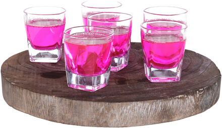 Alessandro Shotglaasjes Castillo - 6x stuks - glas - 60 ml - borrelglazen - likeurglazen