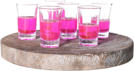 Alessandro Shotglaasjes Florencia - 6x stuks - glas - 60 ml - borrelglazen - likeurglazen