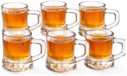 Alessandro Shotglaasjes Jarrita Praga - 6x stuks - met oor - glas - 3 x 5 x 4 cm - 30 ml