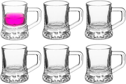 Alessandro Shotglaasjes Jarrita Praga - 72x stuks - met oor - glas - 3 x 5 x 4 cm - 30 ml