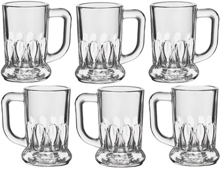 Alessandro Shotglaasjes Montpellier - 6x stuks - met oor - glas - 40 ml - pul