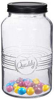 Alessandro Snoeppot/voorraadpot - met deksel - decoratief glas - 1300 ml - D11 x H19 cm