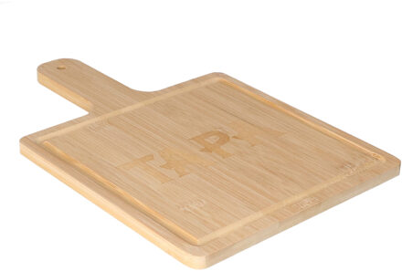 Alessandro Tapas serveerplank bamboe hout - met handvat - 30 x 20 x 1 cm - keuken borrelplank/tapasplank