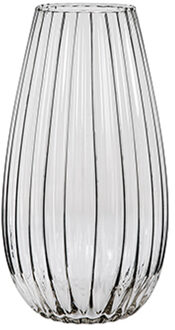 Alessandro Vaas - glas - streep relief -?13 x 13 x 26 cm - bloemenvaas
